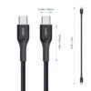 Aukey CB-AKC3 USB C to C 1.2m Kevlar Cable